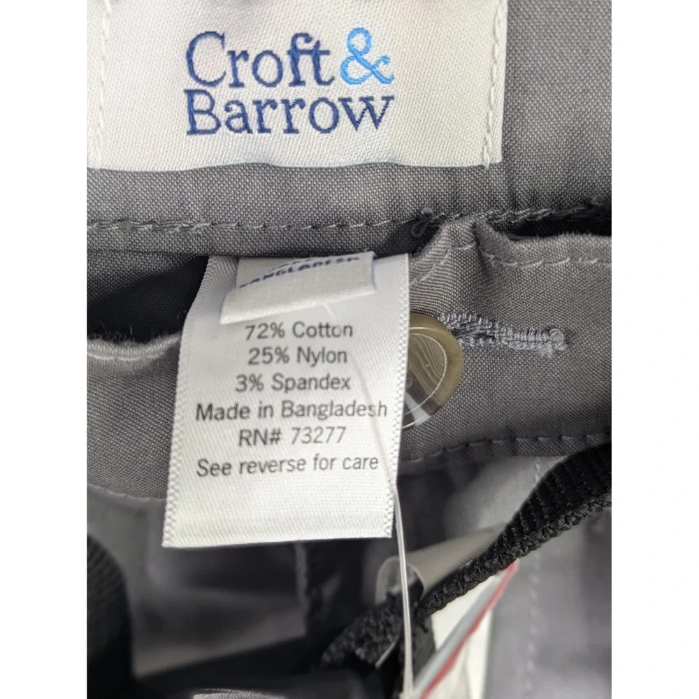 Croft‎ & Barrow Mens Shorts NWT 36 Gray Utility Cargo Pockets Stretchy Outdoors